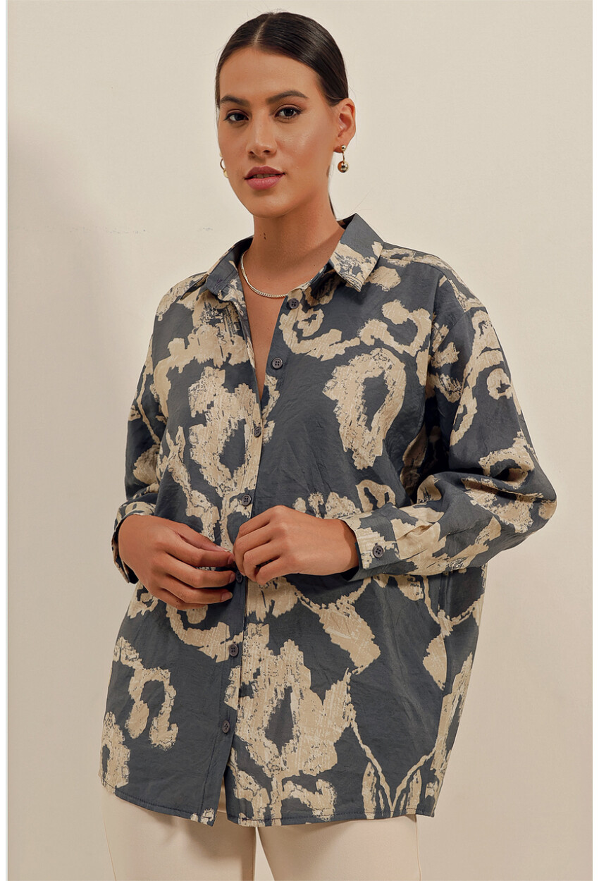 3900 Oversized Long Basic Shirt