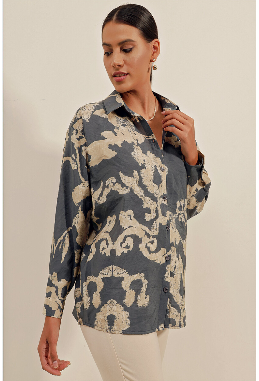 3900 Oversized Long Basic Shirt
