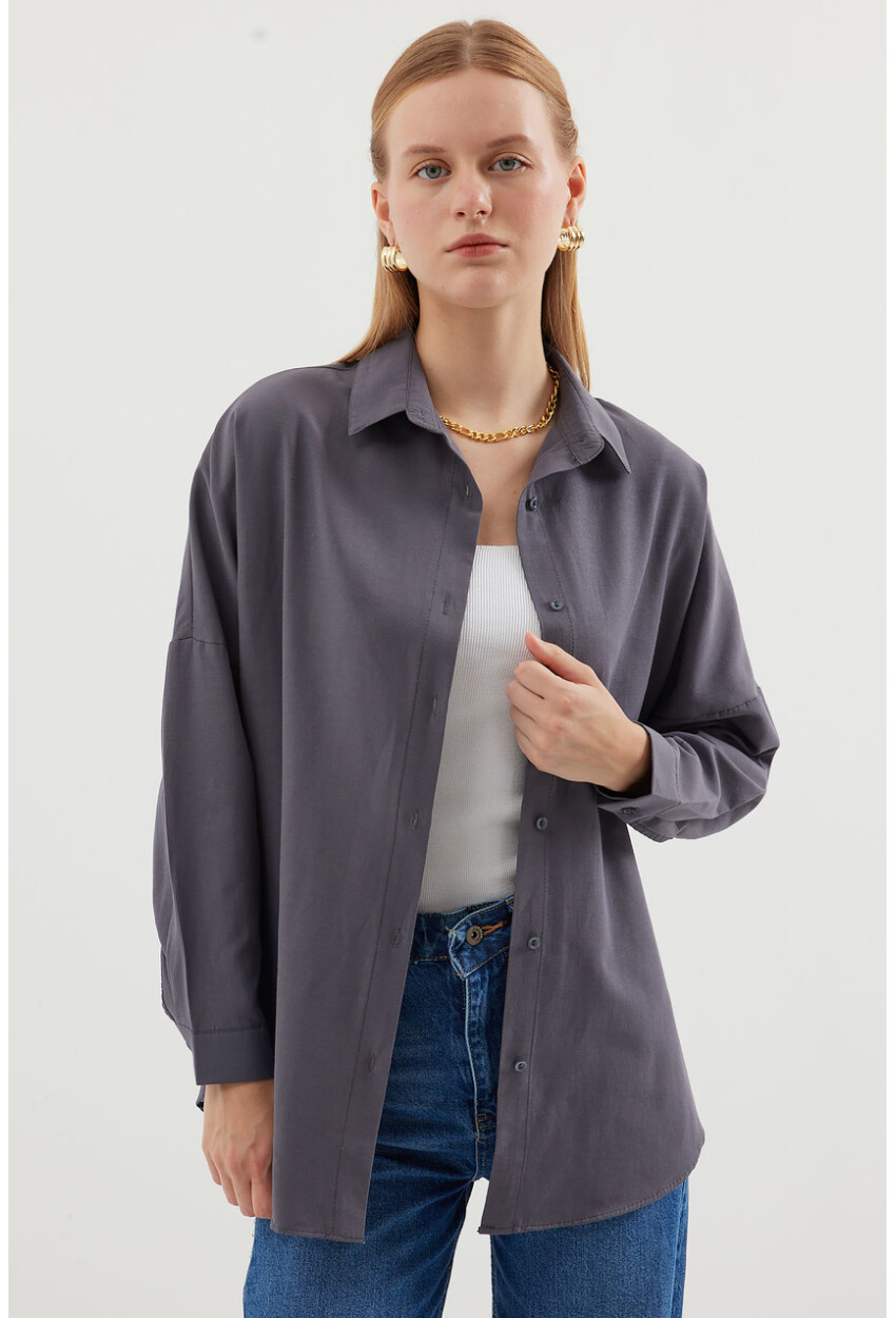 3900 Oversized Long Basic Shirt