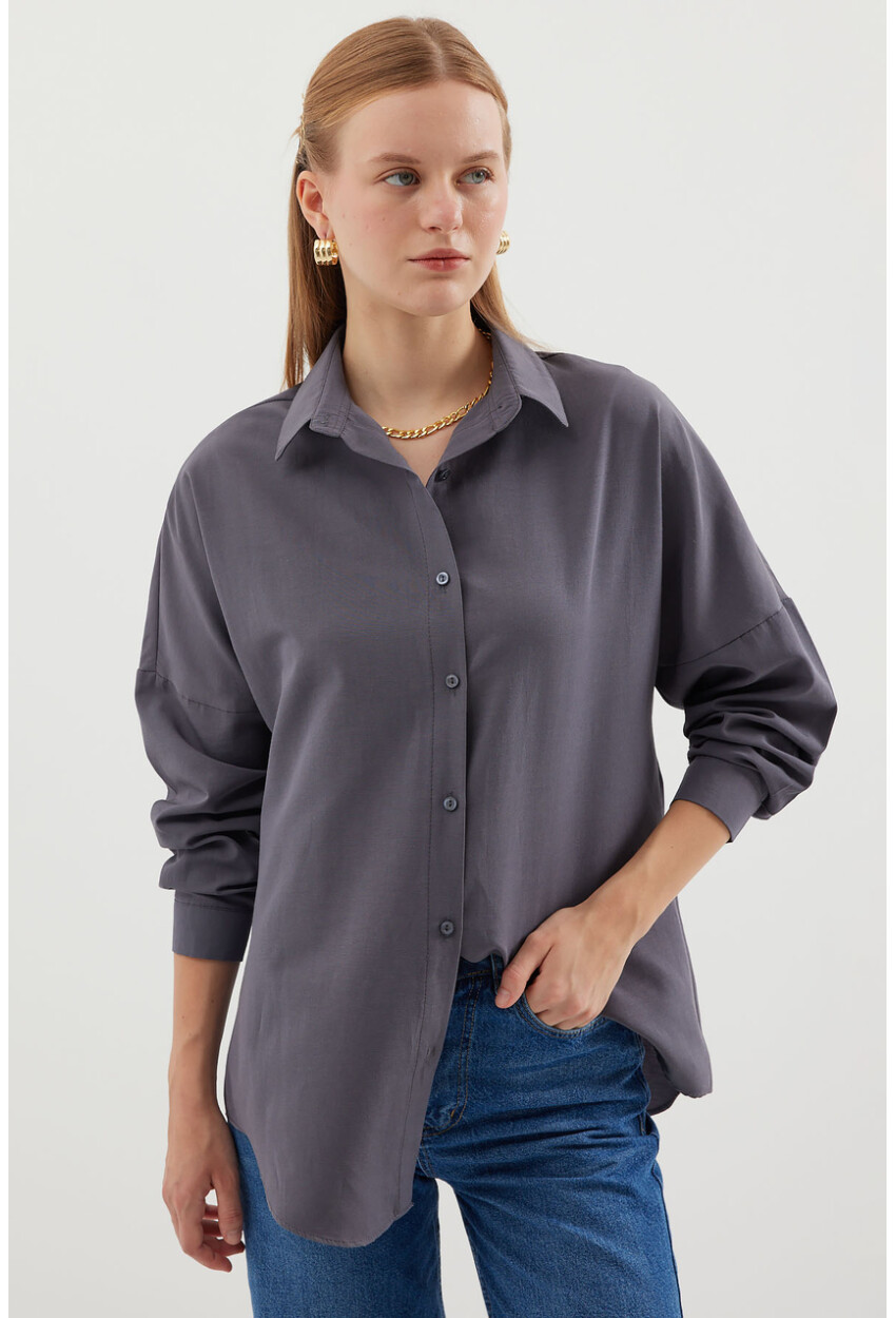 3900 Oversized Long Basic Shirt