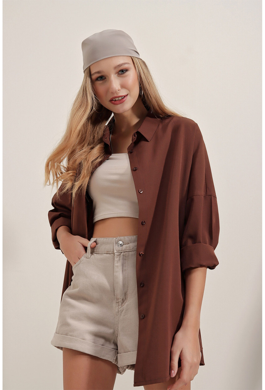 3900 Oversized Long Basic Shirt