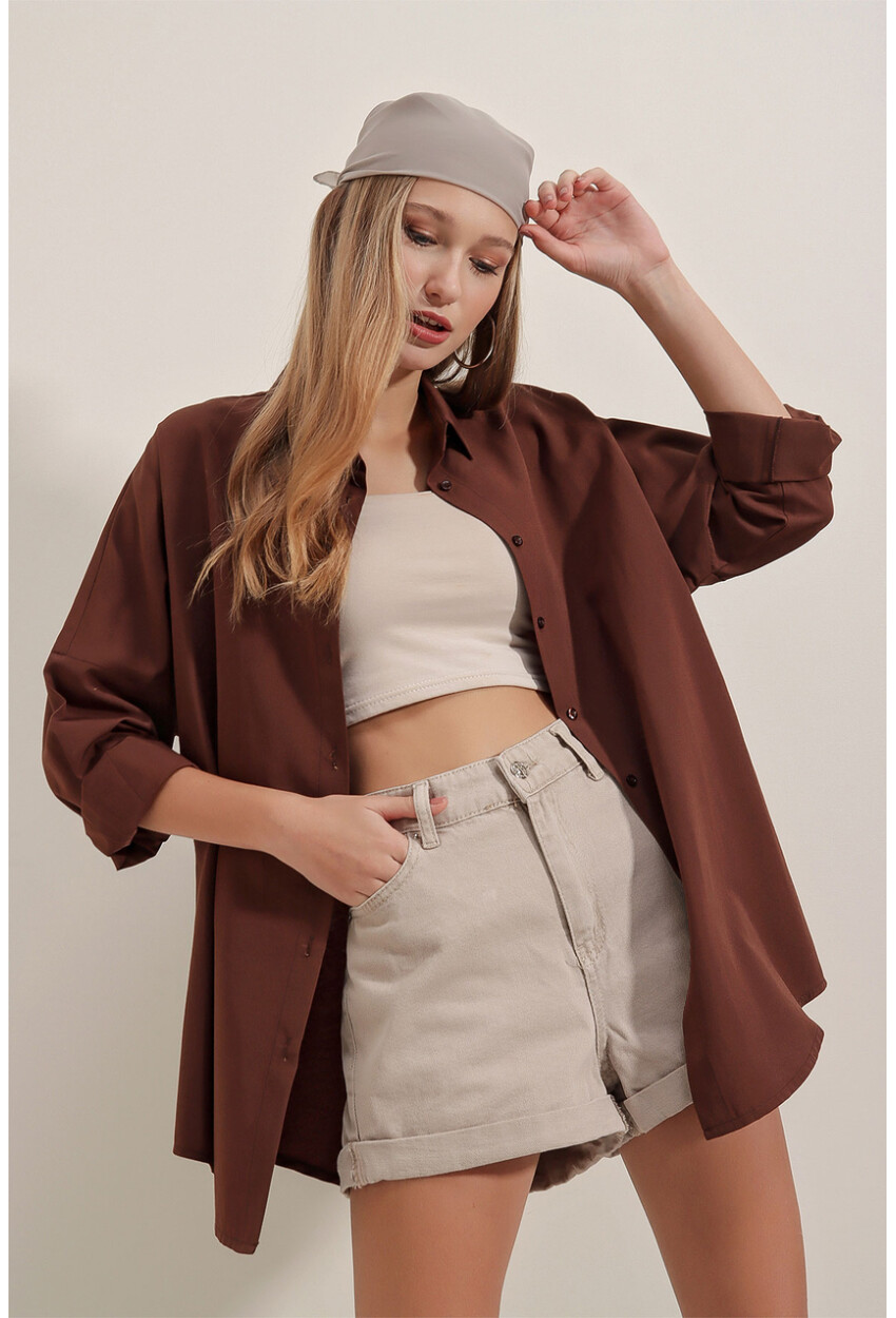 3900 Oversized Long Basic Shirt