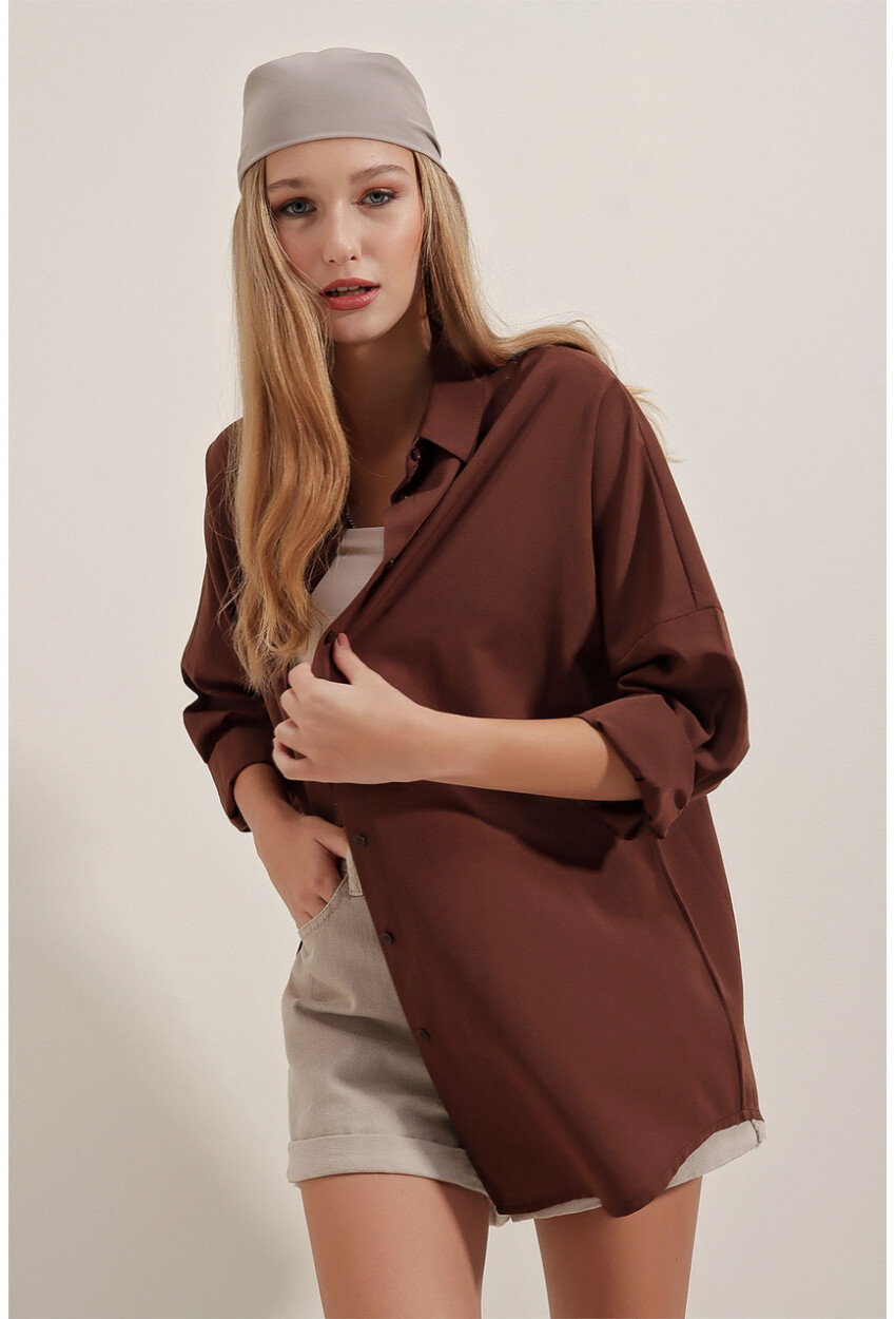 3900 Oversized Long Basic Shirt