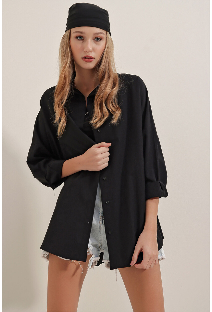 3900 Oversized Long Basic Shirt