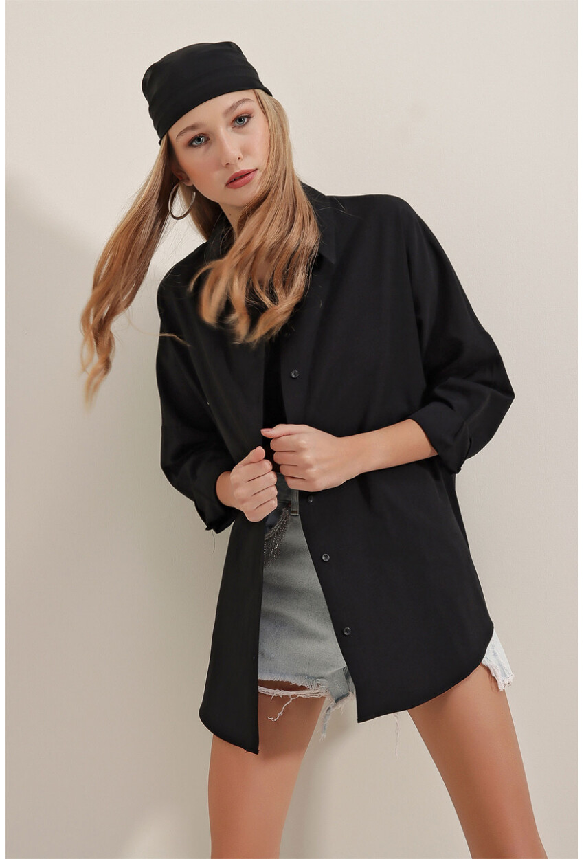 3900 Oversized Long Basic Shirt