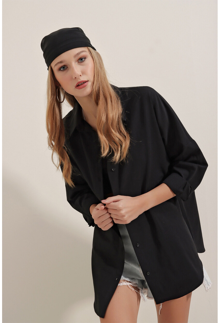 3900 Oversized Long Basic Shirt