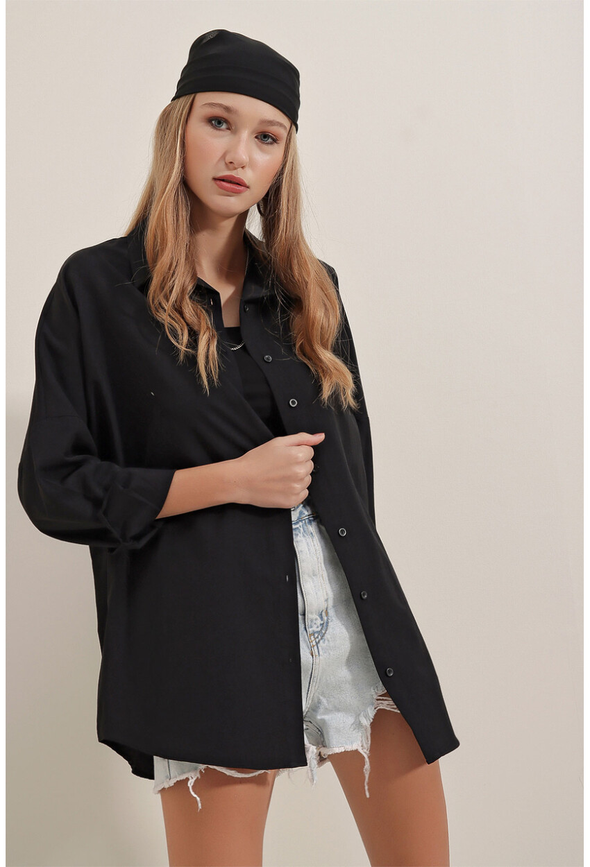 3900 Oversized Long Basic Shirt