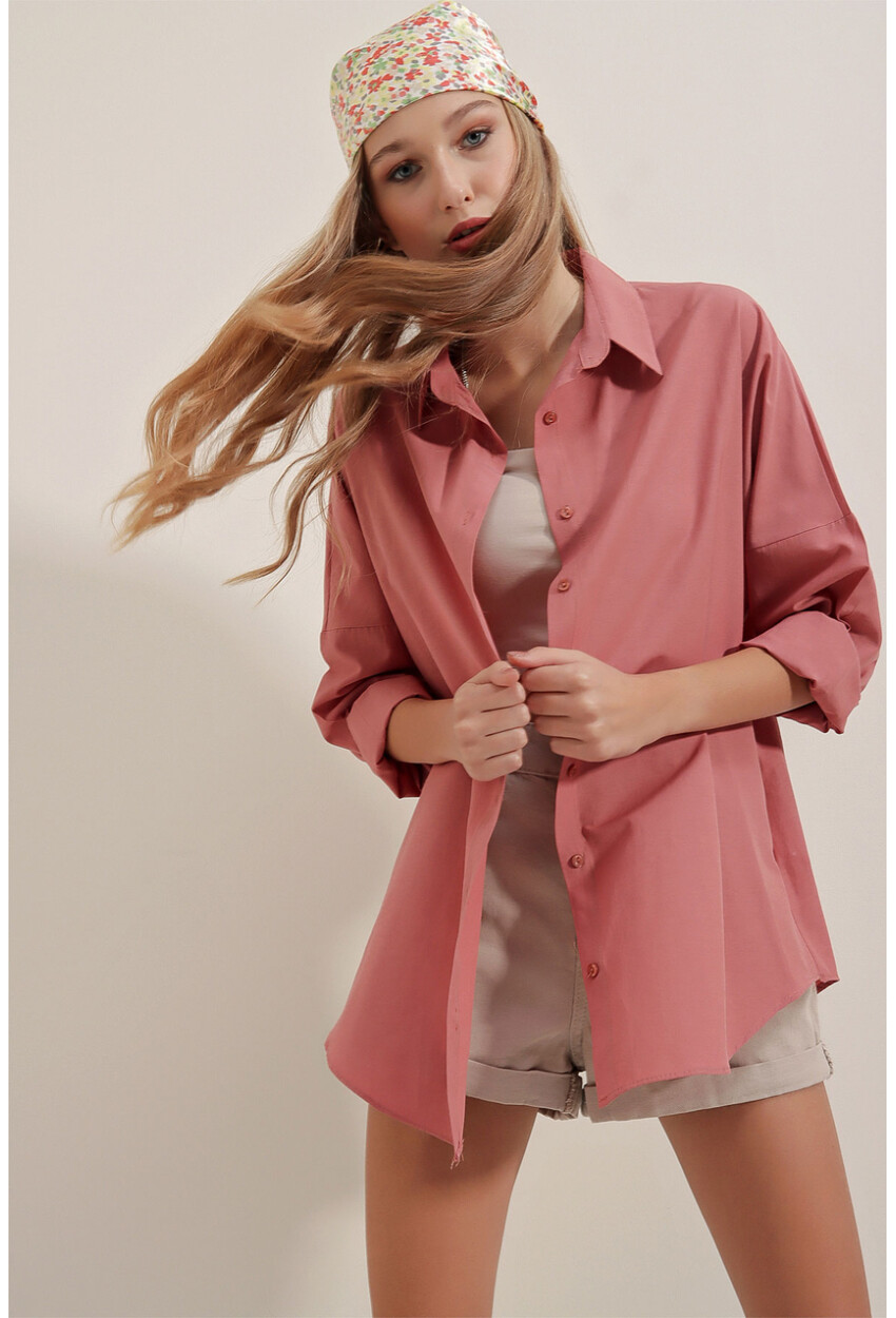 3900 Oversized Long Basic Shirt