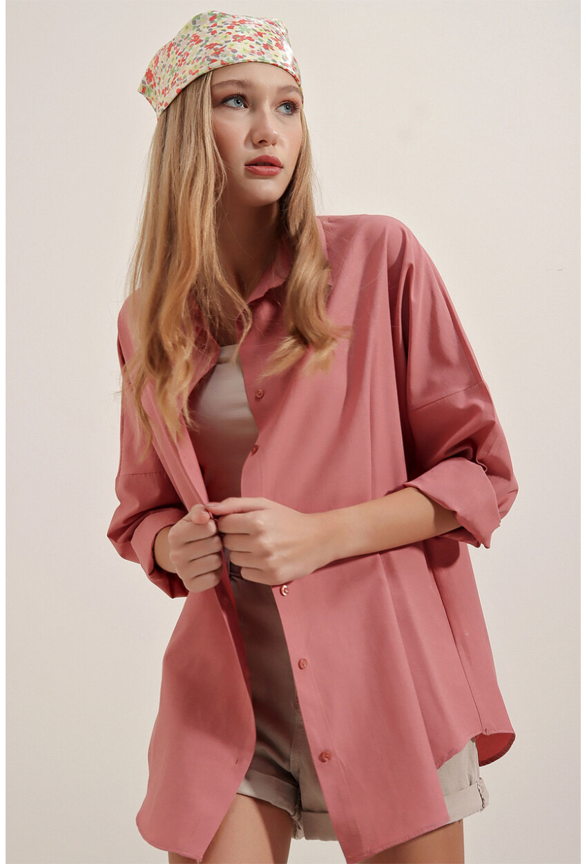 3900 Oversized Long Basic Shirt