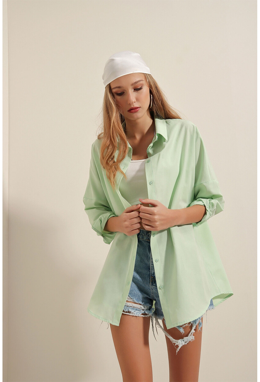 3900 Oversized Long Basic Shirt