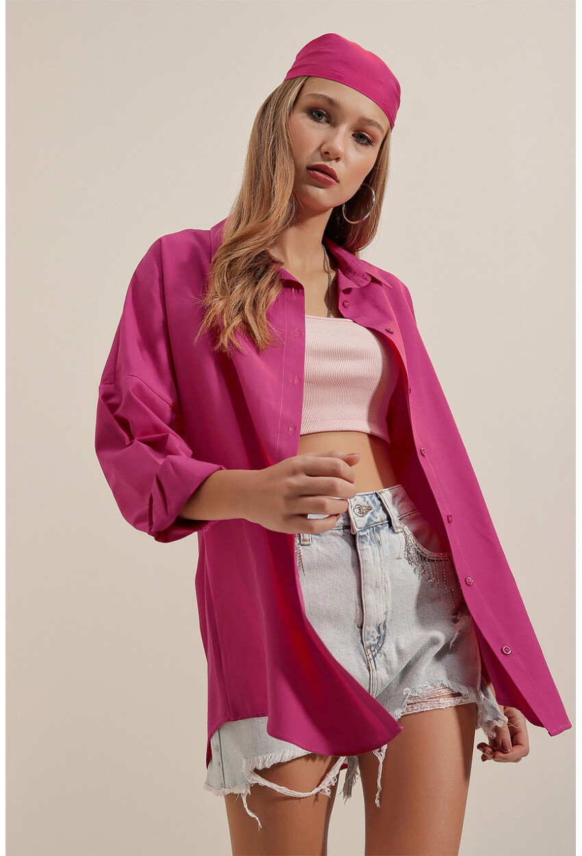 3900 Oversized Long Basic Shirt