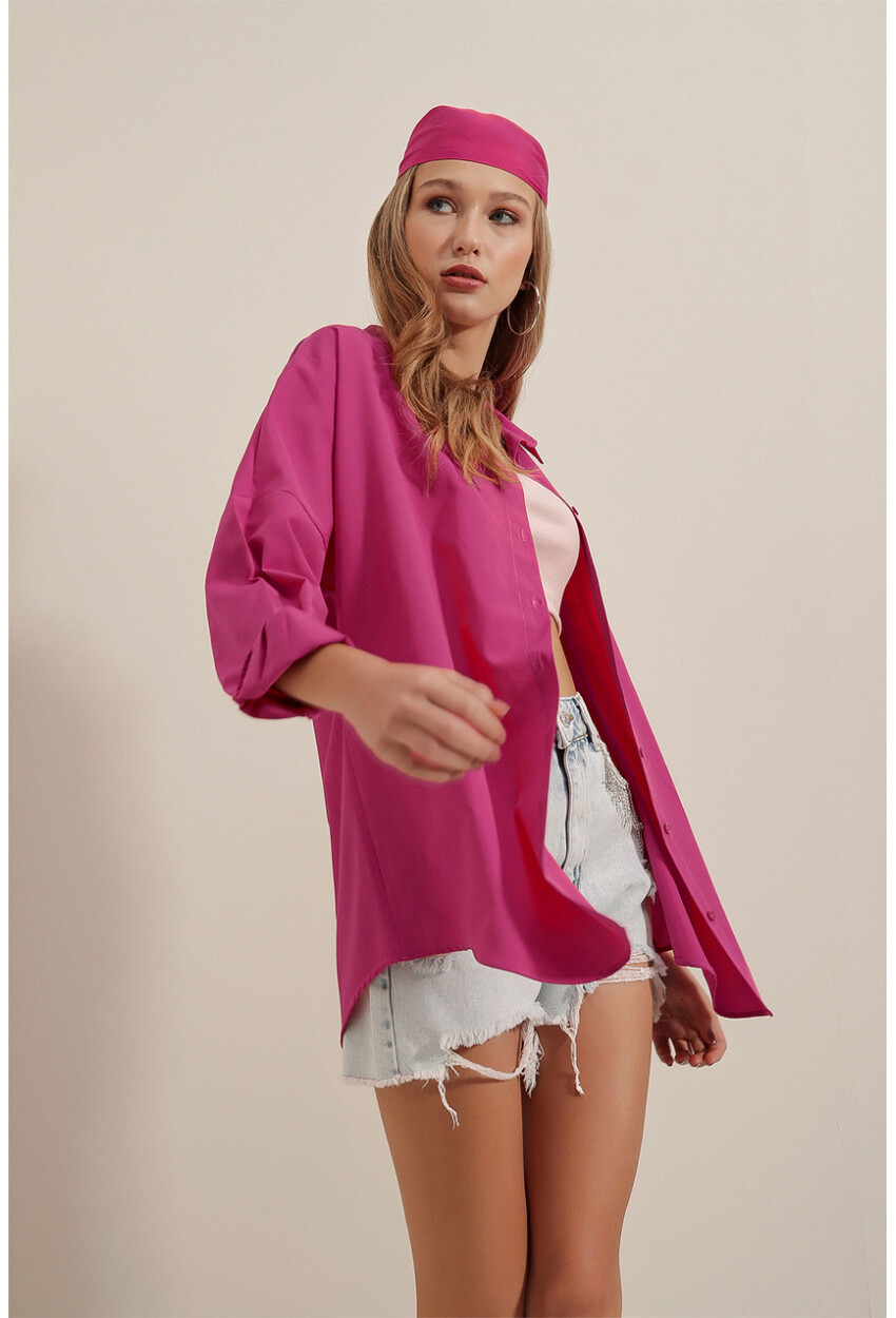 3900 Oversized Long Basic Shirt