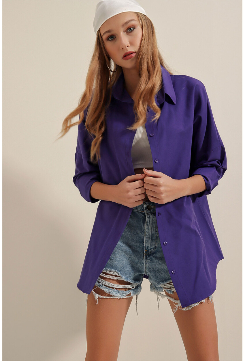 3900 Oversized Long Basic Shirt