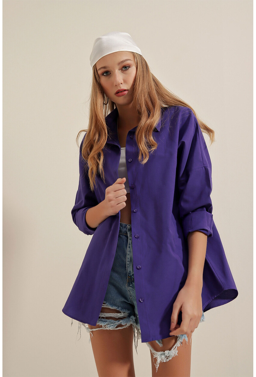 3900 Oversized Long Basic Shirt