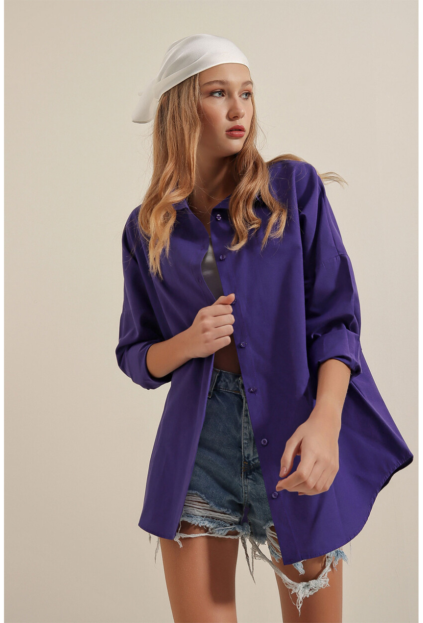 3900 Oversized Long Basic Shirt