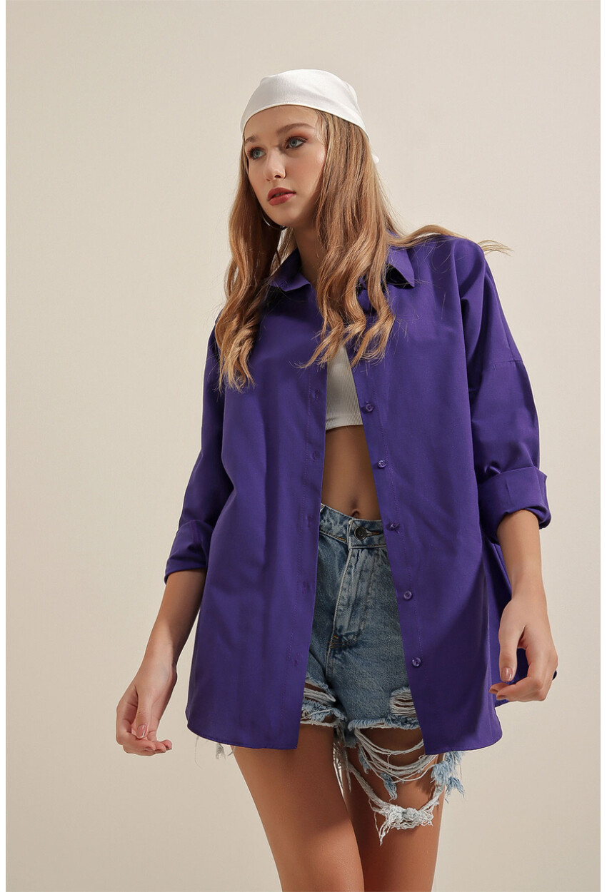 3900 Oversized Long Basic Shirt