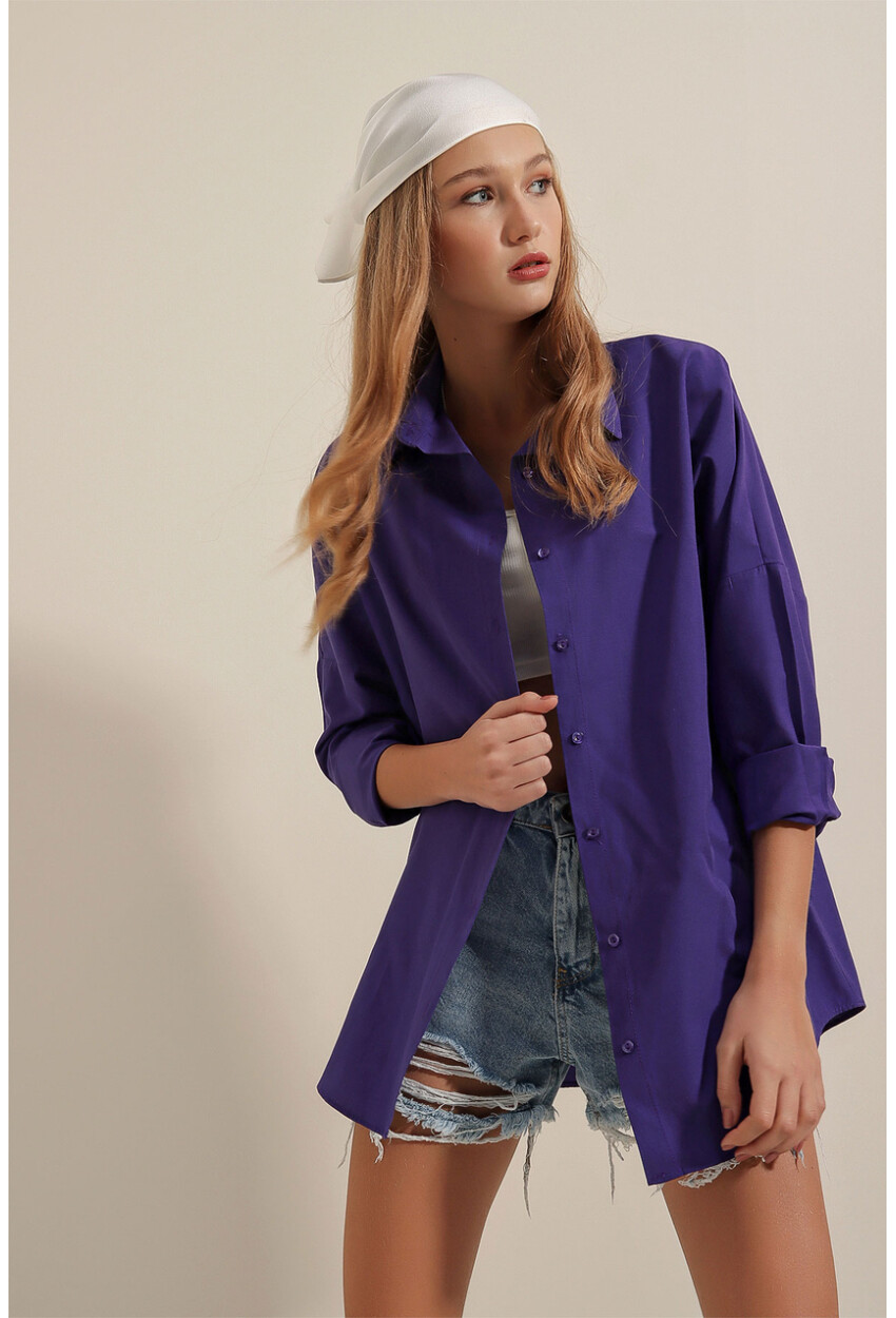 3900 Oversized Long Basic Shirt