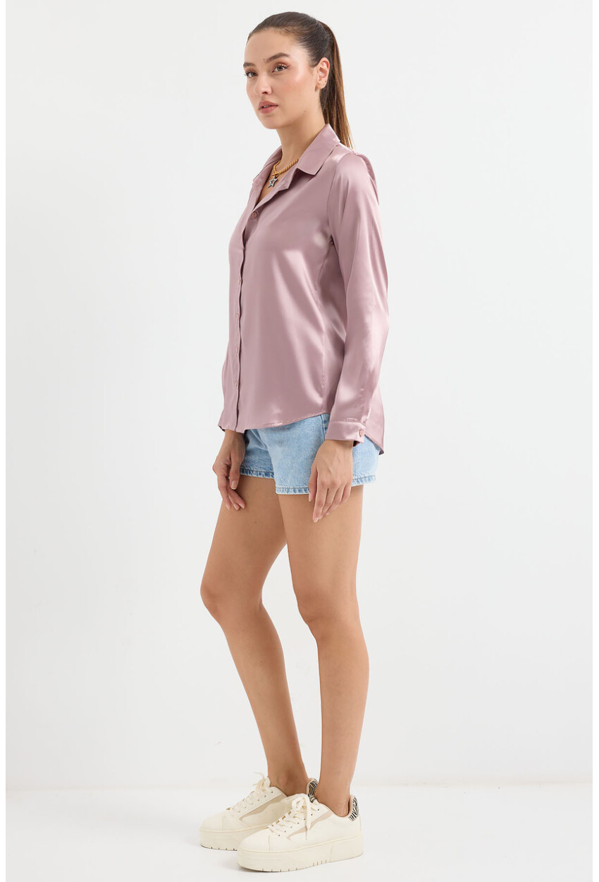 3964 Light Draped Satin Shirt