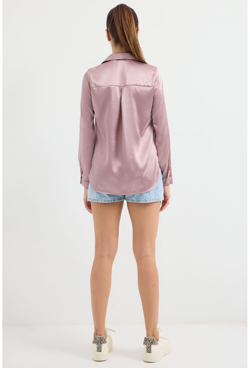 3964 Light Draped Satin Shirt