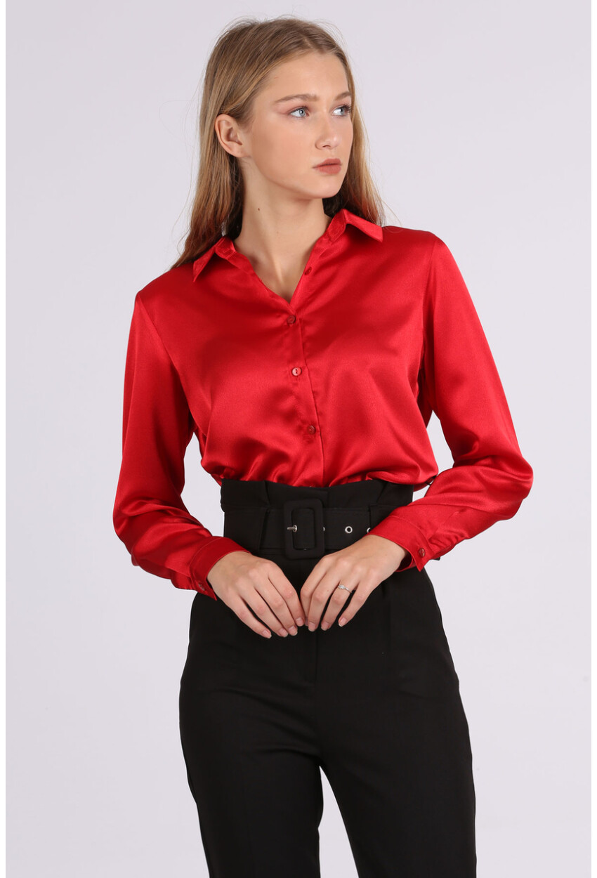 3964 Light Draped Satin Shirt