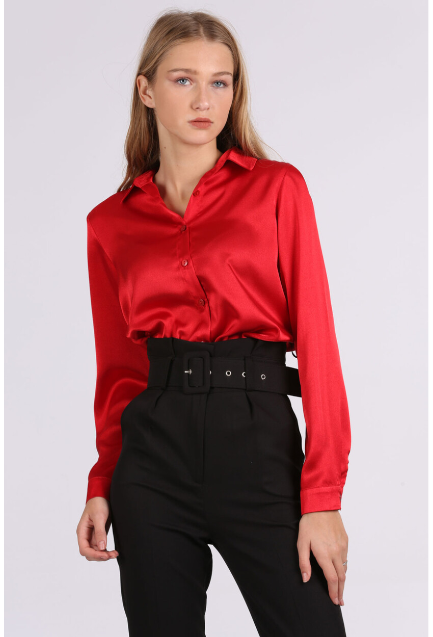 3964 Light Draped Satin Shirt