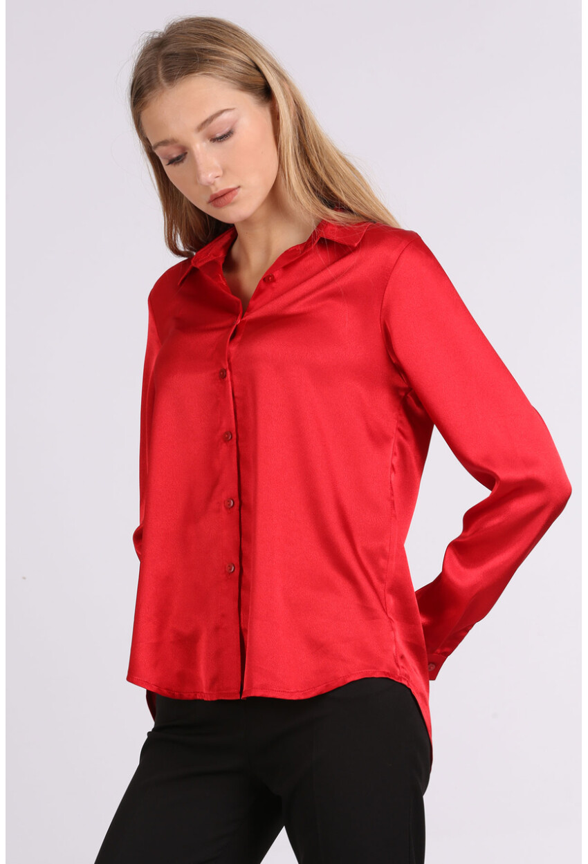 3964 Light Draped Satin Shirt