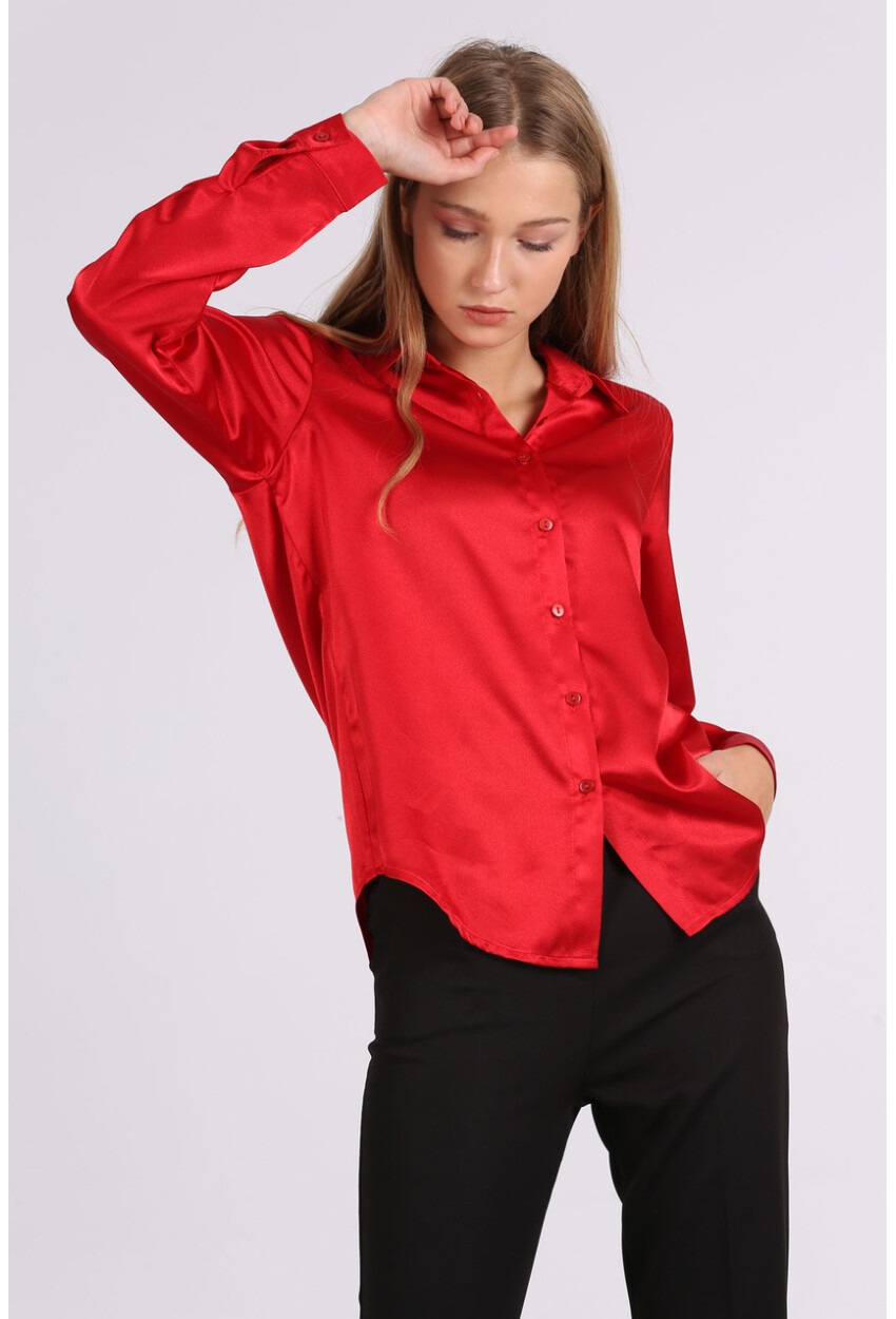 3964 Light Draped Satin Shirt