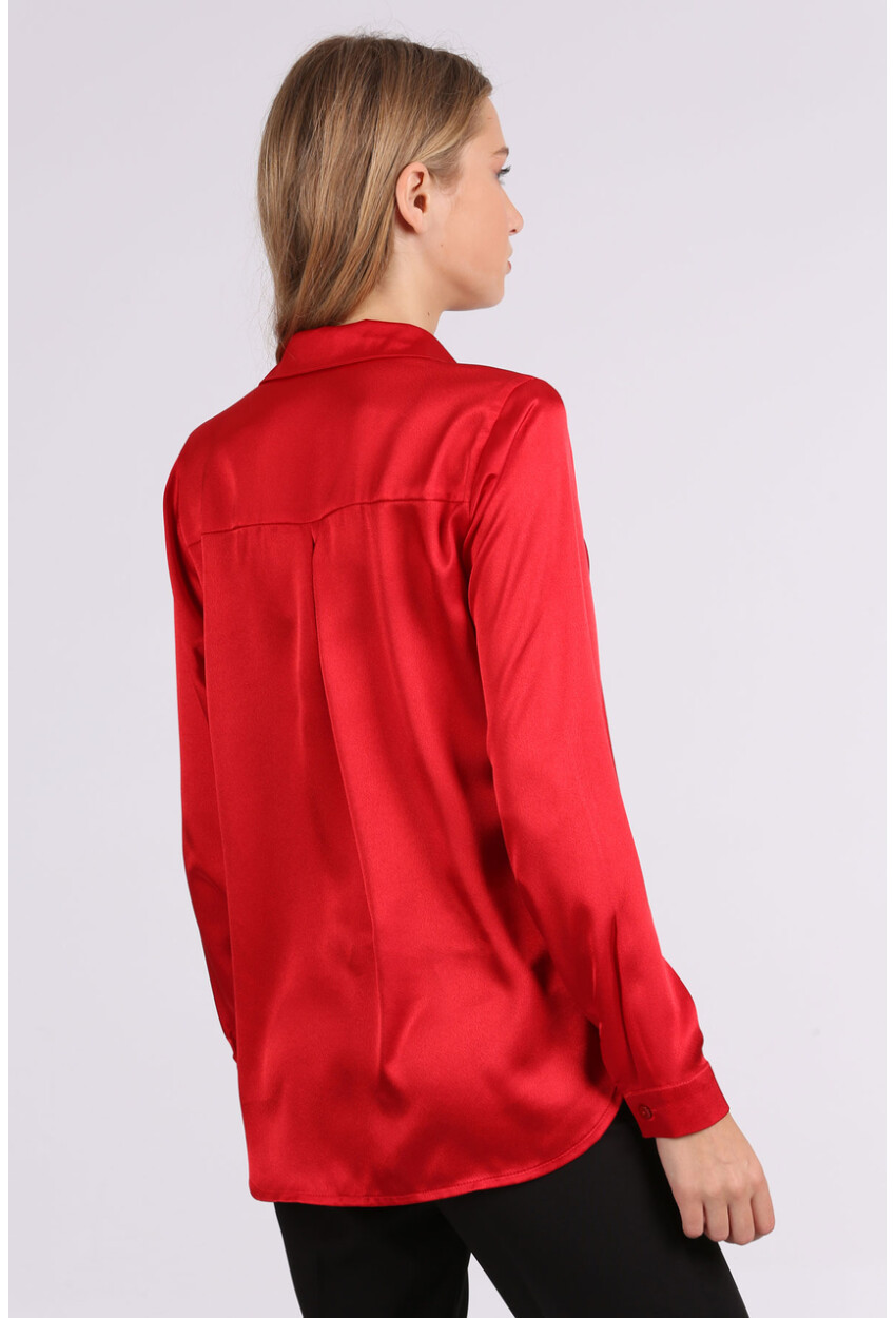 3964 Light Draped Satin Shirt