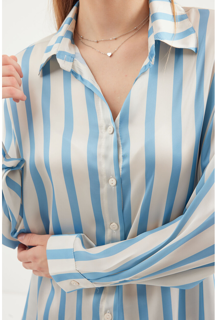 3964 Light Draped Satin Shirt