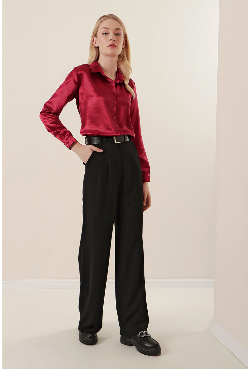 3964 Light Draped Satin Shirt