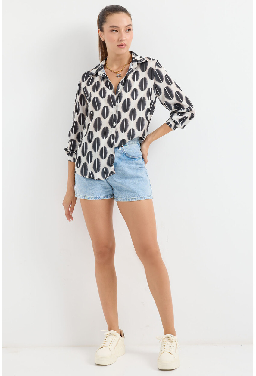 3964 Light Draped Satin Shirt