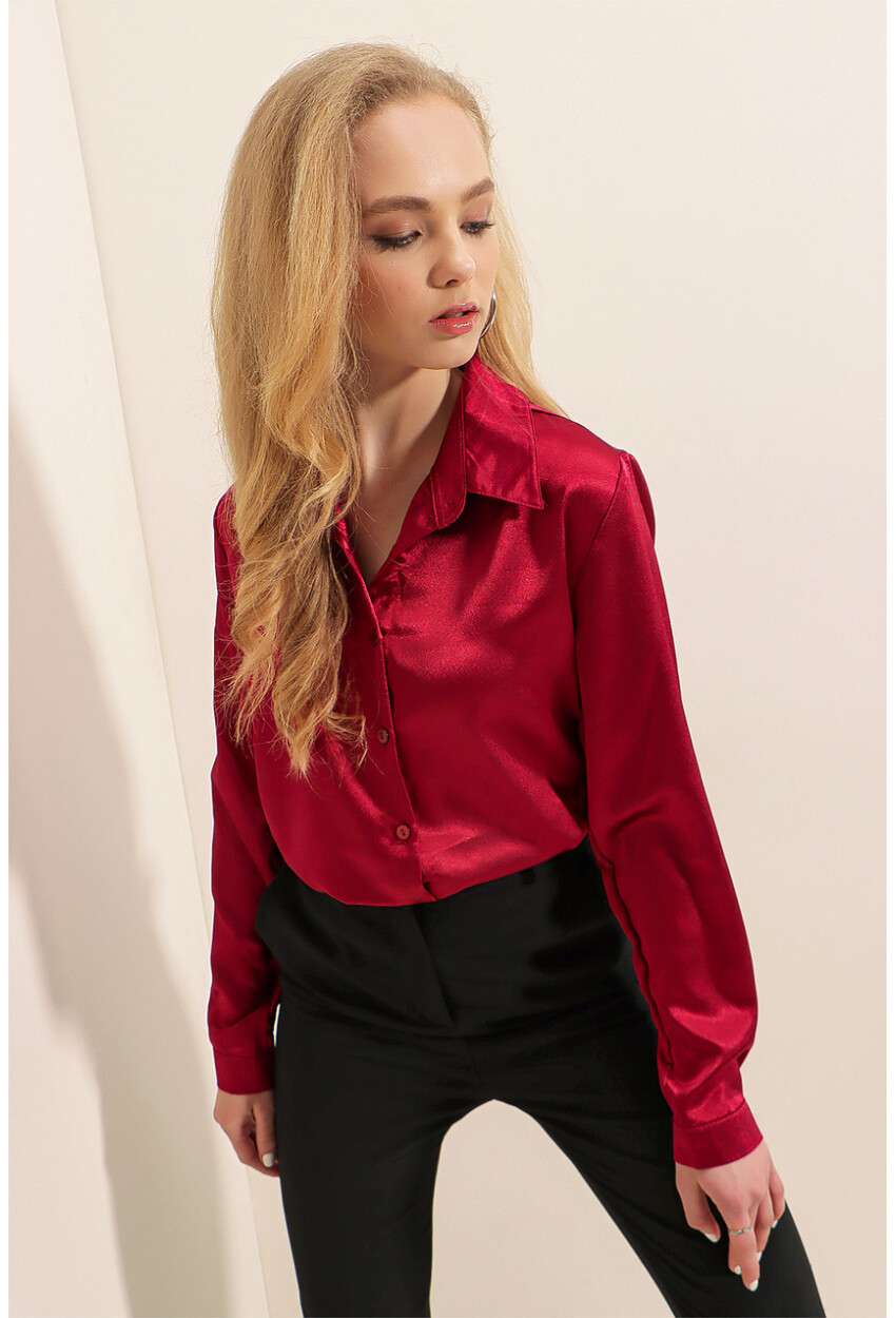 3964 Light Draped Satin Shirt