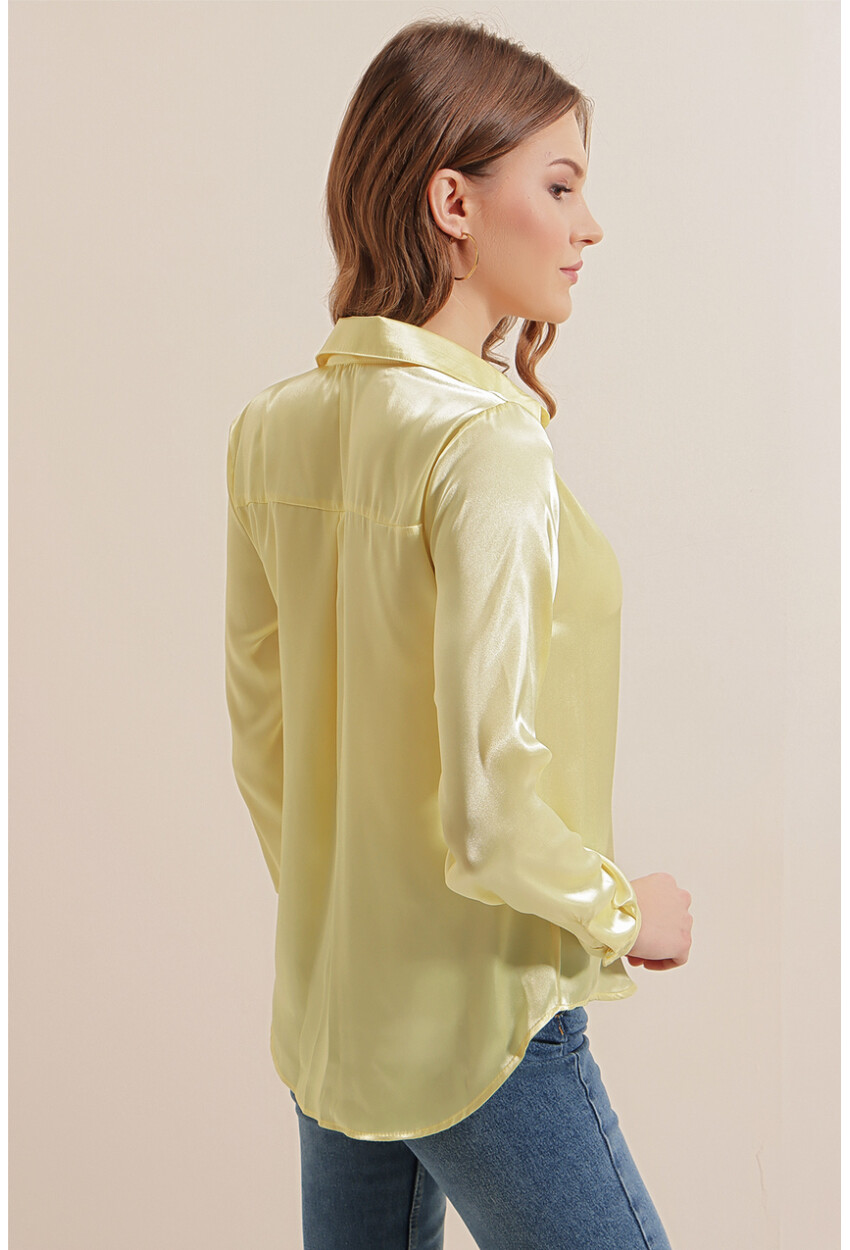 3964 Light Draped Satin Shirt