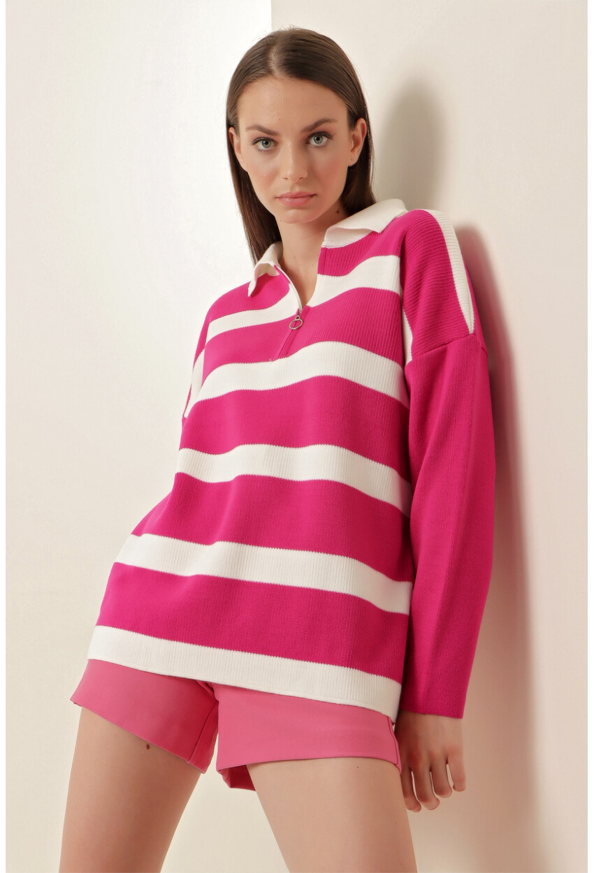 4512 Striped Oversized Sweater