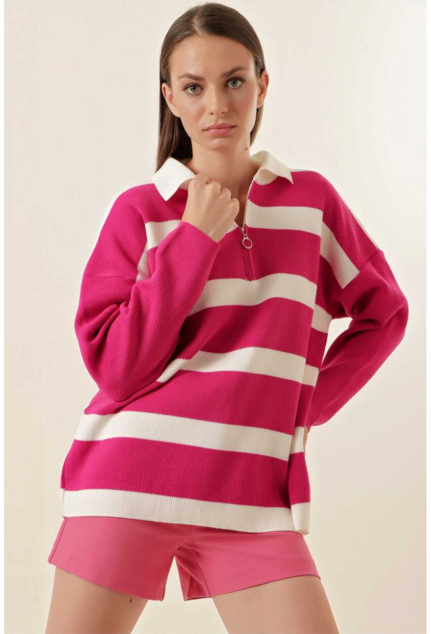 4512 Striped Oversized Sweater