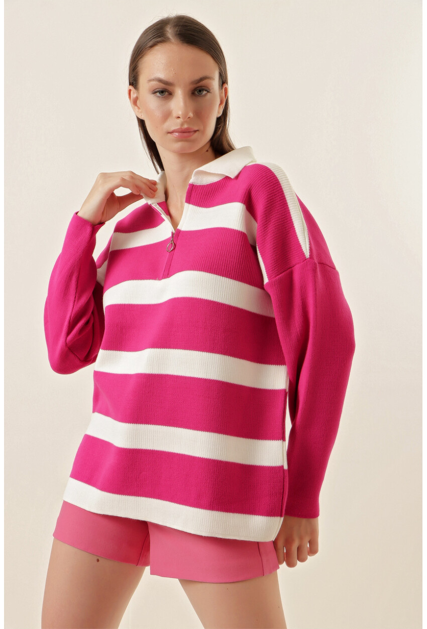 4512 Striped Oversized Sweater