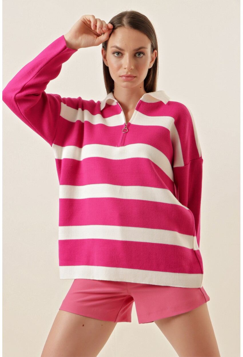 4512 Striped Oversized Sweater