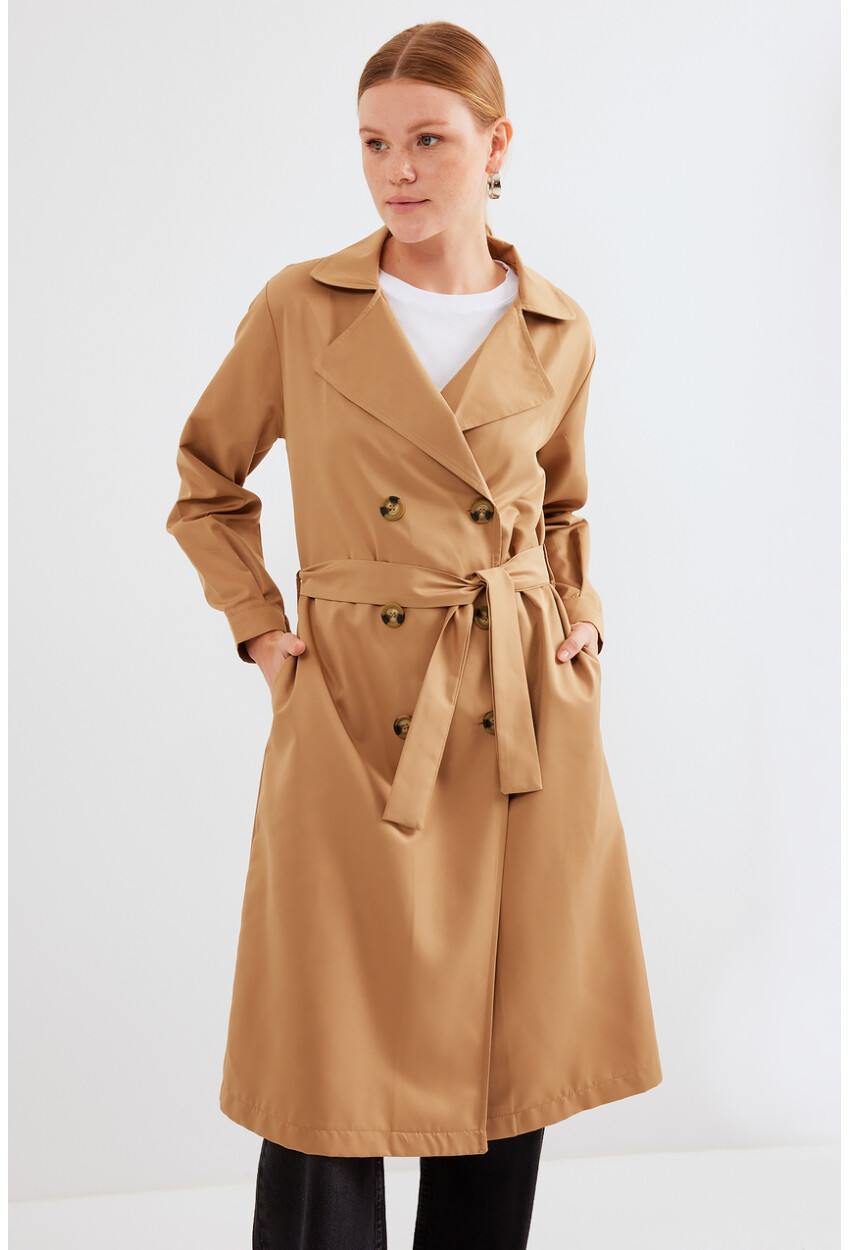 5853 Wrap Collar Trench Coat