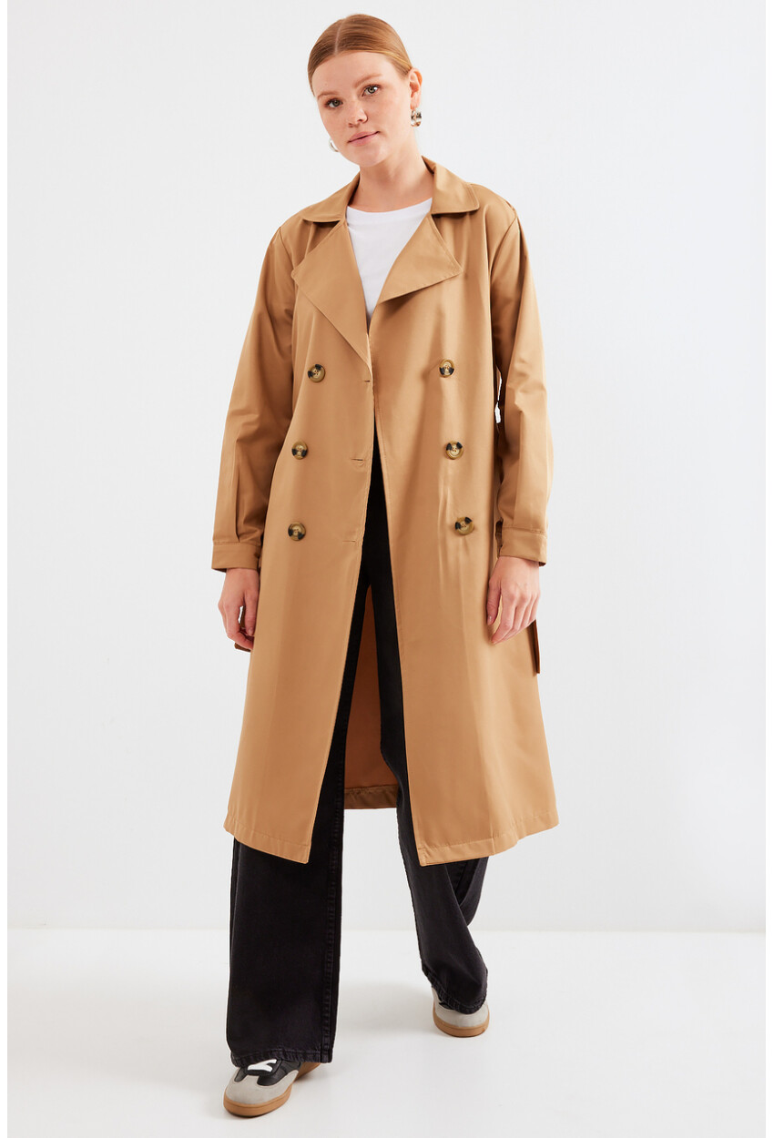 5853 Wrap Collar Trench Coat