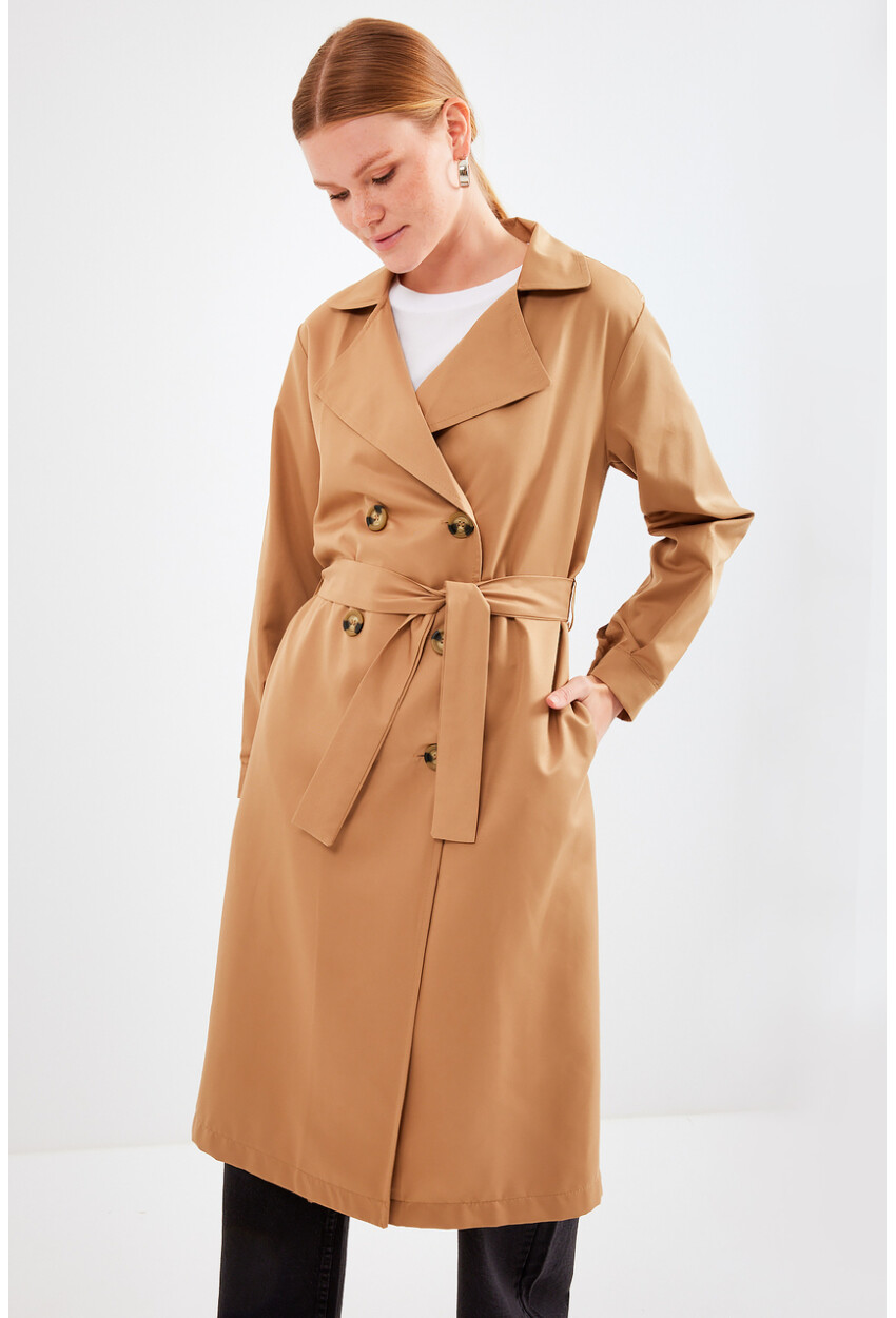 5853 Wrap Collar Trench Coat