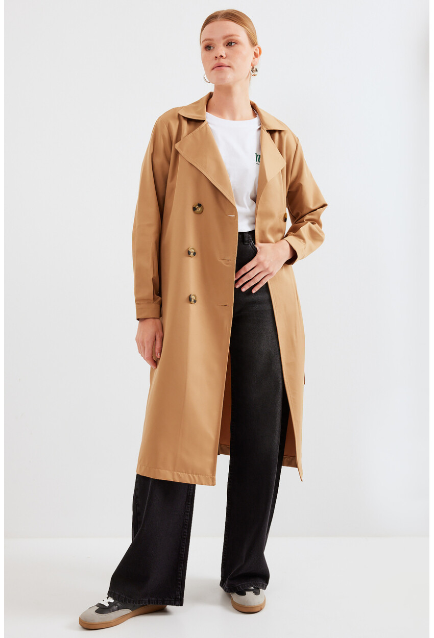 5853 Wrap Collar Trench Coat