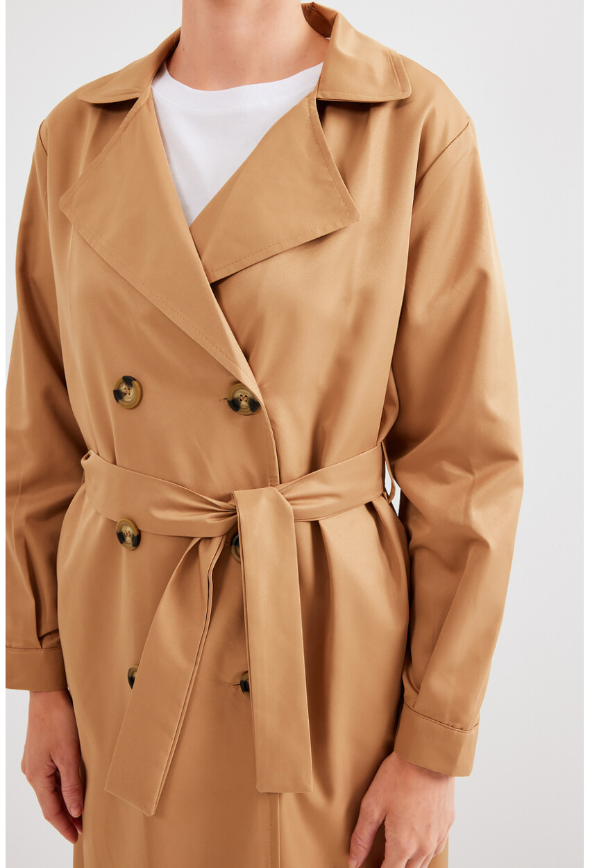 5853 Wrap Collar Trench Coat