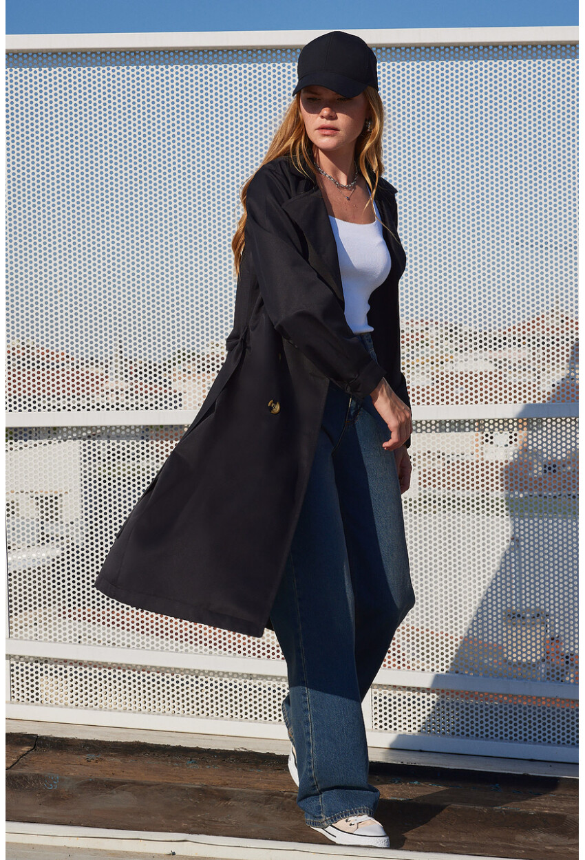 5853 Wrap Collar Trench Coat