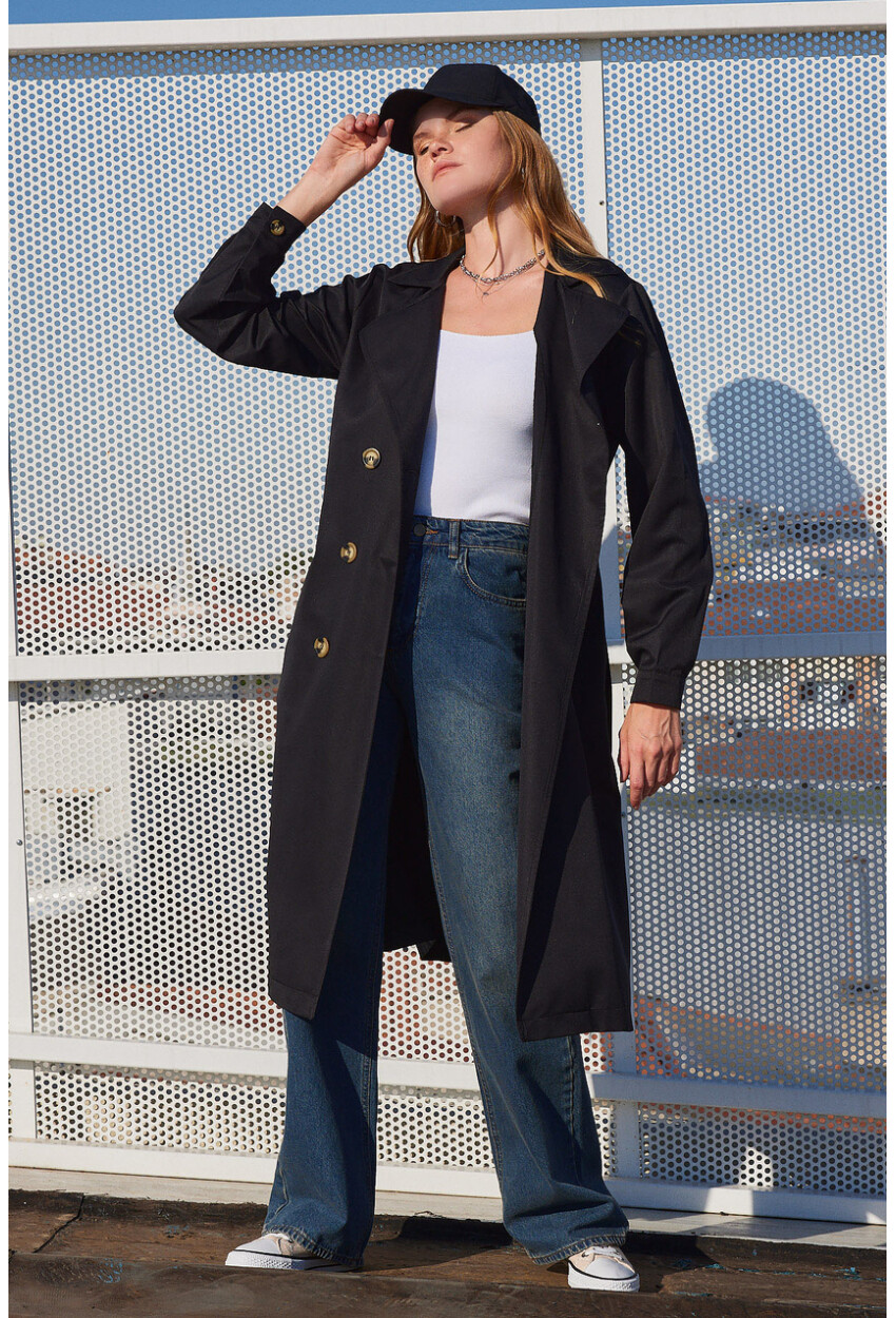 5853 Wrap Collar Trench Coat