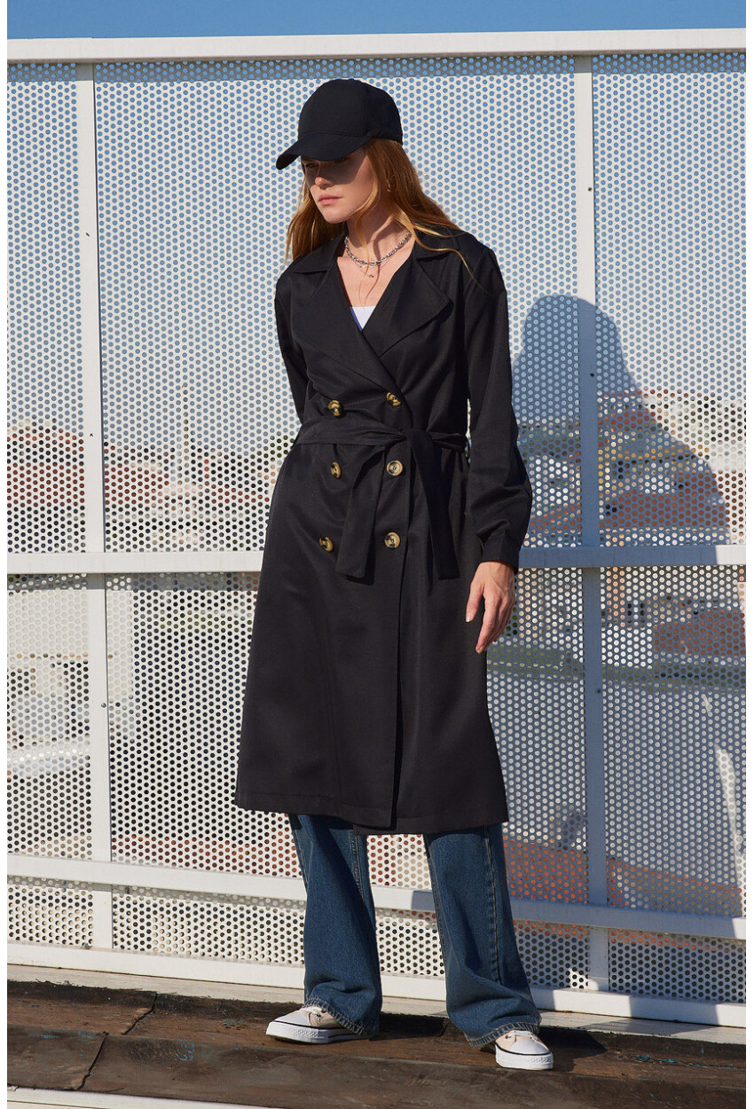 5853 Wrap Collar Trench Coat