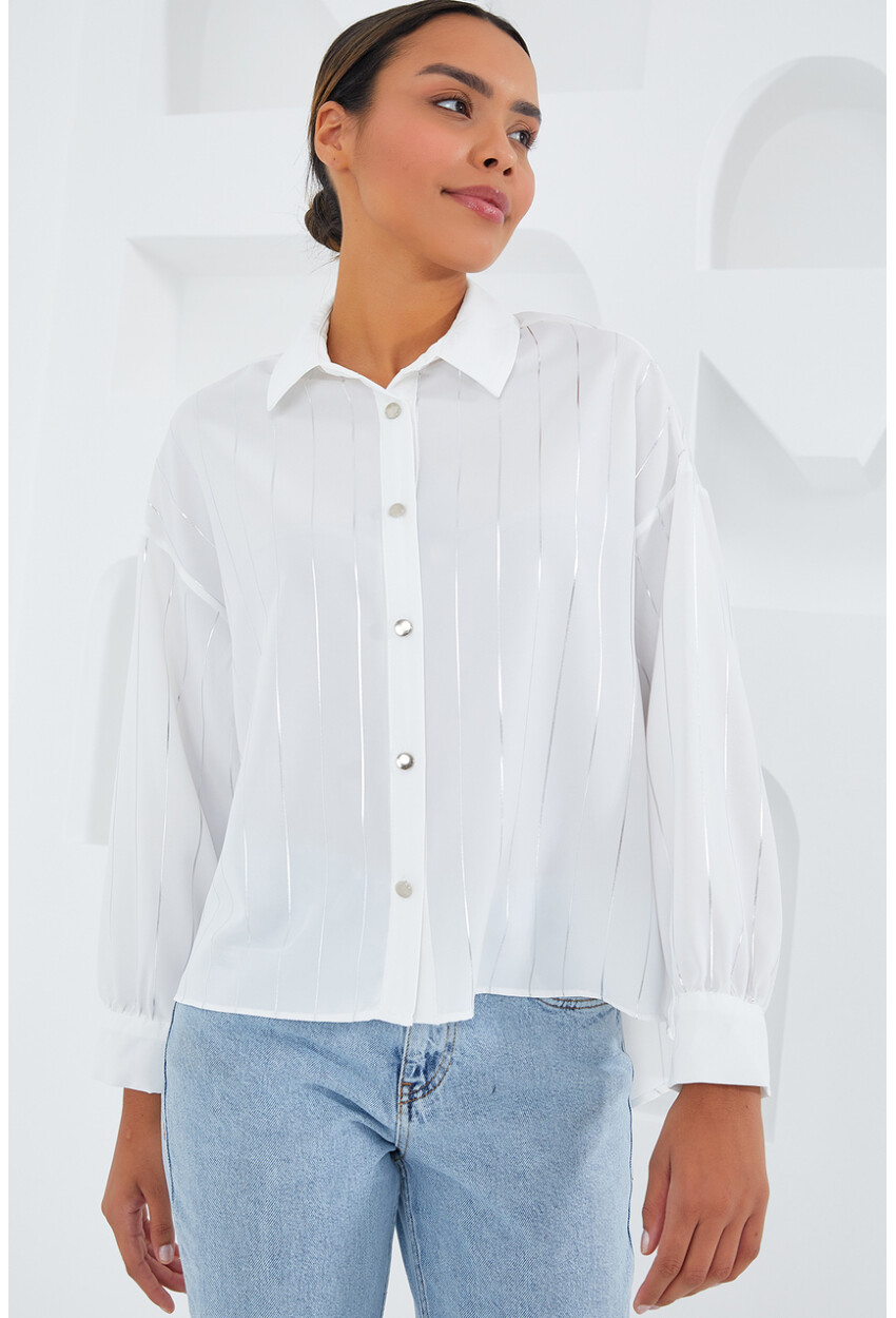 5924 Womens Silver Striped Shirt