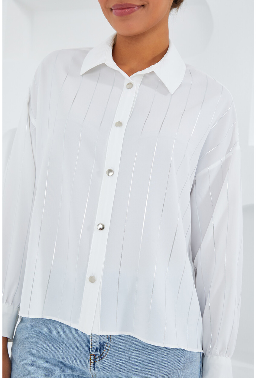 5924 Womens Silver Striped Shirt