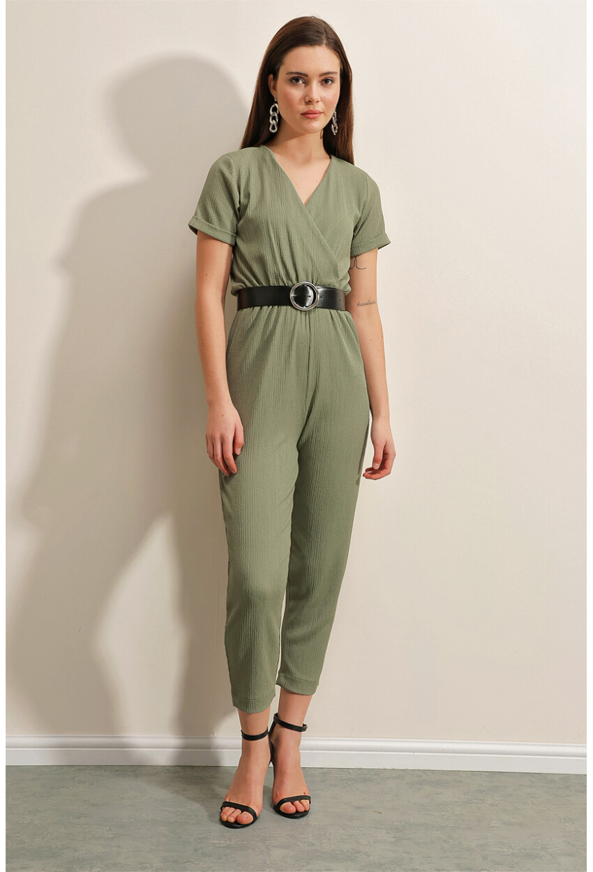 7022 Belted Knit Jumpsuit