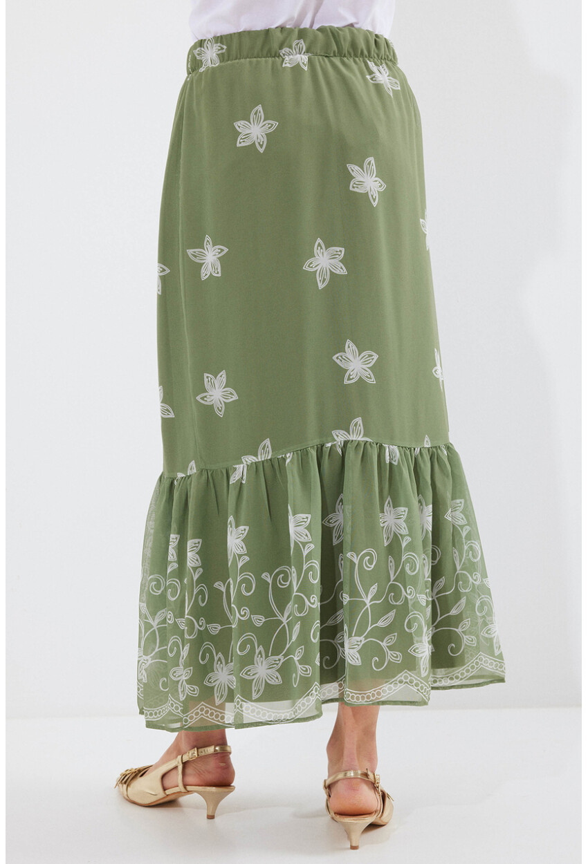 8010 Patterned Chiffon Skirt