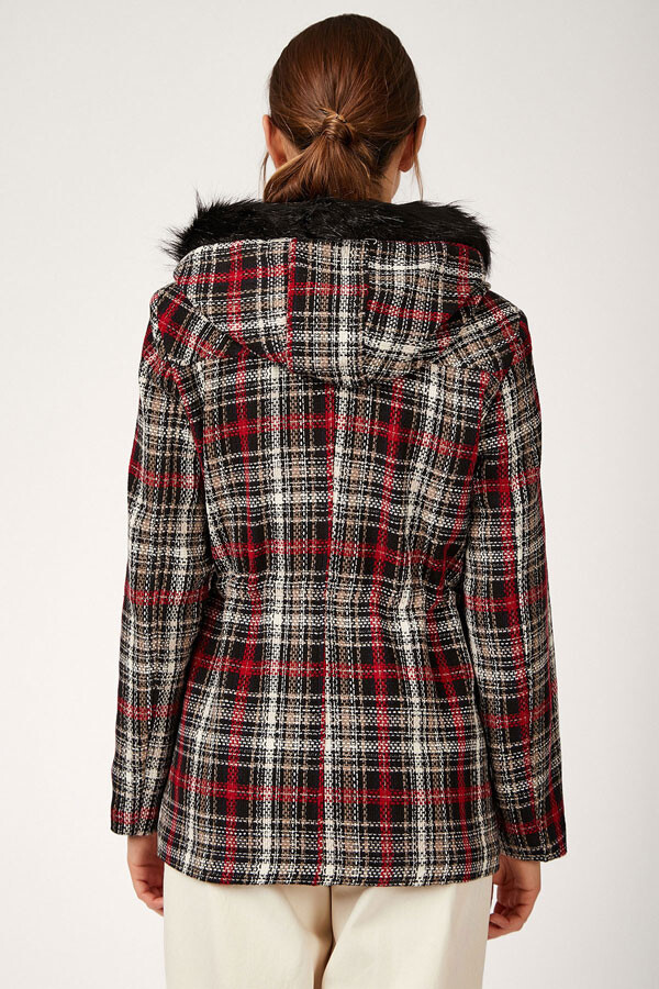 9078 Plaid Wool Coat